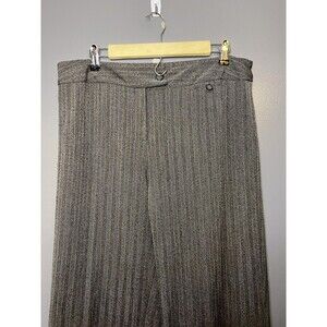 Alfani Pants Womens 10 Gray Ponte Herringbone Straight Leg Pull On Dress Work